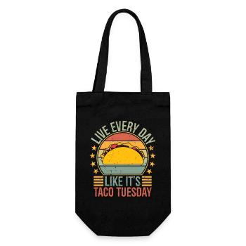 live everyday like it's taco Tuesday - Geschenkbeutel für Flaschen - Schwarz - Vorne