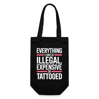 Tout ce que j’aime, c’est tatoué de Tätowiert tatoué - Sac à bouteille - noir - Devant