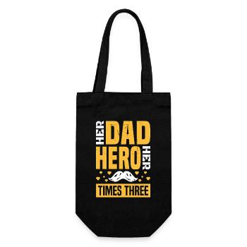 Père, père de trois filles et filles - Sac à bouteille - noir - Devant