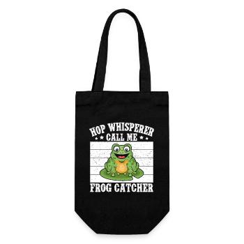 Frog Catcher Hop Whisperer Call Me Frog - Geschenkbeutel für Flaschen - Schwarz - Vorne