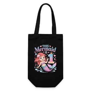 Sirène 1er anniversaire 1 année - Sac à bouteille - noir - Devant