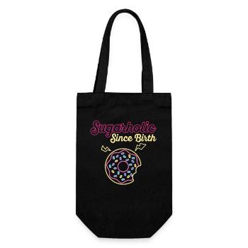 Neon Sugar Donut Since Birth - Gift Bag for Bottles - black - Front