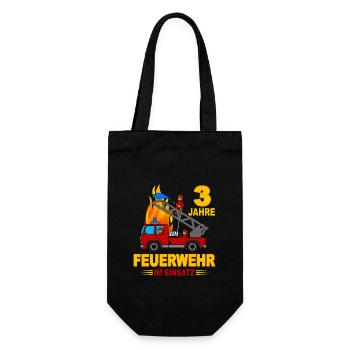 Fire brigade operation 3 years - Gift Bag for Bottles - black - Front