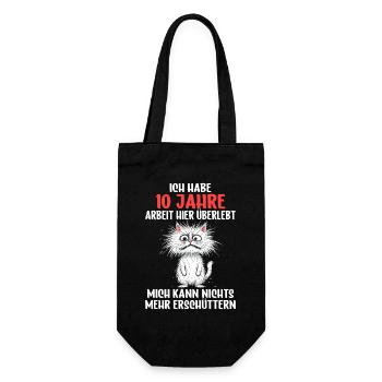 10 Year Company Anniversary Service Anniversary Work - Gift Bag for Bottles - black - Front