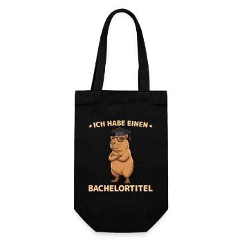 Bachelor 2026 Capybara Saying for University Graduation - Gift Bag for Bottles - black - Front