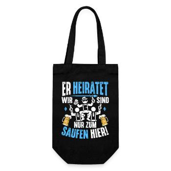 JGA T-Shirt Männer Junggesellenabschied Shirts - Geschenkbeutel für Flaschen - Schwarz - Vorne