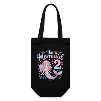 Sirène 2e anniversaire 2 ans - Sac à bouteille - noir - Devant