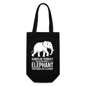 Elephant Sayings Funny Elephant Gift - Gift Bag for Bottles - black - Front