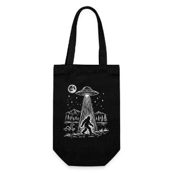 Bigfoot Alien Abduction Sasquatch UFO Spaceship - Gift Bag for Bottles - black - Front
