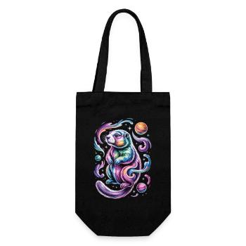 Otter Space Shirt – Planet and Stars - Gift Bag for Bottles - black - Front