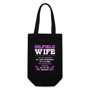 Oil Rig Oil Field Oil Rig Wife - Gift Bag for Bottles - black - Front