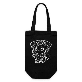Pizza Kawaii Cat - Gift Bag for Bottles - black - Front