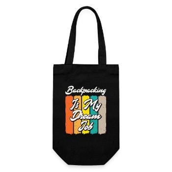 Backpacking Is My Dream Job Retro Sunset Graphic - Geschenkbeutel für Flaschen - Schwarz - Vorne