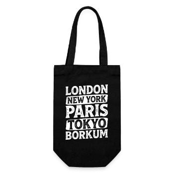 Borkumer LONDRES NEW YORK PARIS TOKYO Drôle - Sac à bouteille - noir - Devant