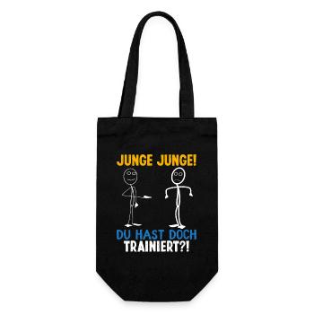 Fitness BOY BOY YOU WORKED OUT FUNNY, - Gift Bag for Bottles - black - Front