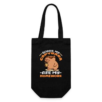 Sorry My Capybara Ate My Homework Cute Funny - Gift Bag for Bottles - black - Front