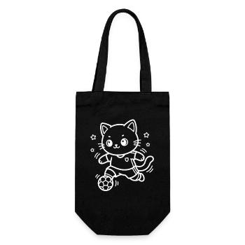 Soccer Kawaii Cat - Sac à bouteille - noir - Devant