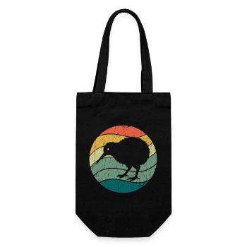 Oiseau néo-zélandais mignon Kiwi Rétro Vintage - Sac à bouteille - noir - Devant