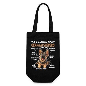 German Shepherd Dog Owner Gift Walk T - Gift Bag for Bottles - black - Front