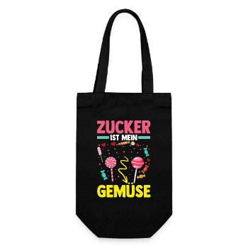 Süschigkeiten Naschkatze Süßes Mädchen - Geschenkbeutel für Flaschen - Schwarz - Vorne