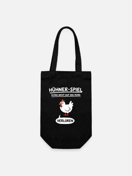 Schau Nicht Auf Das Huhn Verloren Spruch - Geschenkbeutel für Flaschen - Schwarz