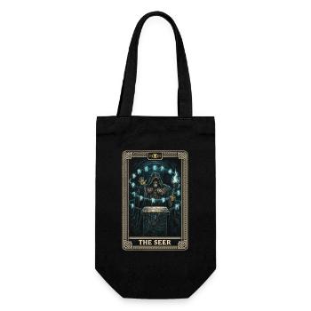 Skandinavisch Wikinger The Seer Tarot Card - Geschenkbeutel für Flaschen - Schwarz - Vorne