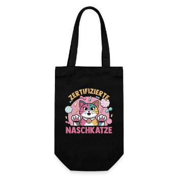 Süschigkeiten Naschkatze Süßes Mädchen - Geschenkbeutel für Flaschen - Schwarz - Vorne