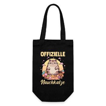 Süschigkeiten Naschkatze Süßes Mädchen - Geschenkbeutel für Flaschen - Schwarz - Vorne