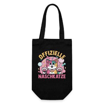 Süschigkeiten Naschkatze Süßes Mädchen - Geschenkbeutel für Flaschen - Schwarz - Vorne