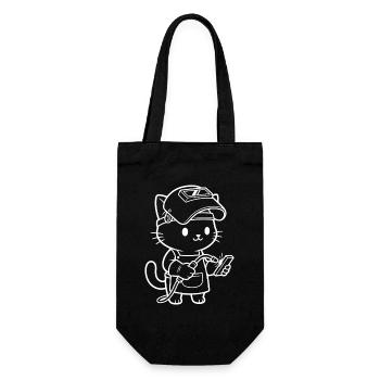 Kawaii Cat Welder - Gift Bag for Bottles - black - Front