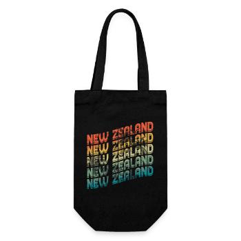 New Zealand Retro Vintage New Zealander NZ - Gift Bag for Bottles - black - Front