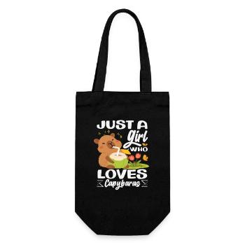 Just A Girl Who Loves Capybaras Cute Funny Animal - Gift Bag for Bottles - black - Front