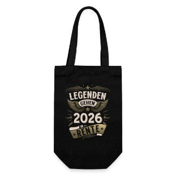 Pensioner 2026 Pension Gift Man Retirement Funny - Gift Bag for Bottles - black - Front