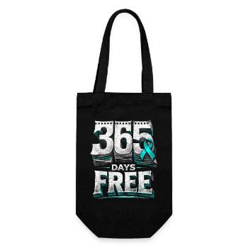 Entgiftung Entzug Suchtkrank 365 Days Free - Geschenkbeutel für Flaschen - Schwarz - Vorne