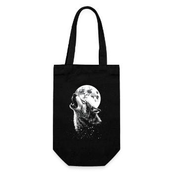 Wolf, Moon, Nature, Wilderness, Animal - Gift Bag for Bottles - black - Front
