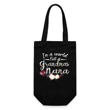 Nana-Blumenhemd Geschenk zum Muttertag der Großmutter - Geschenkbeutel für Flaschen - Schwarz - Vorne