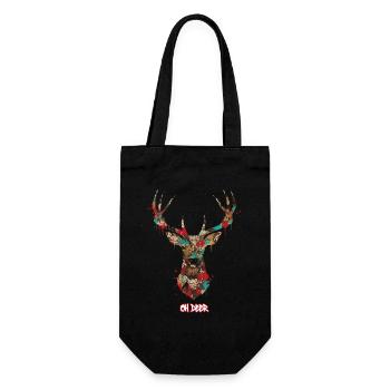 Hirsch Graffiti - Geschenkbeutel für Flaschen - Schwarz - Vorne