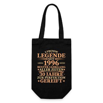 1996 Born 30 Years Birthday - Gift Bag for Bottles - black - Front
