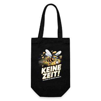 Biene Keine Zeit Mädels Imker Spruch Honig Bienen - Geschenkbeutel für Flaschen - Schwarz - Vorne