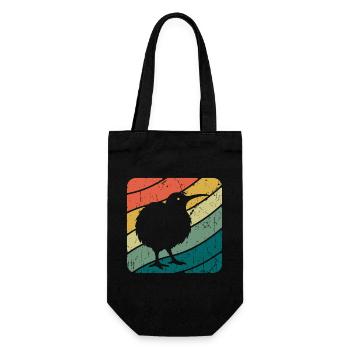 Nouvelle-Zélande Oiseau Kiwi mignon Rétro Vintage NZ - Sac à bouteille - noir - Devant