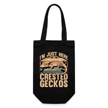 Funny Reptile Crested Gecko - Geschenkbeutel für Flaschen - Schwarz - Vorne