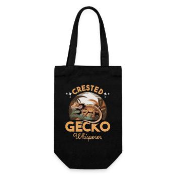 Funny Reptile Crested Gecko - Geschenkbeutel für Flaschen - Schwarz - Vorne