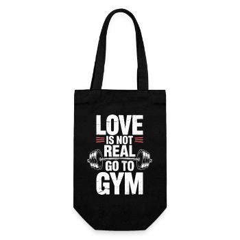L’amour n’est pas réel - direction la salle de sport - Sac à bouteille - noir - Devant