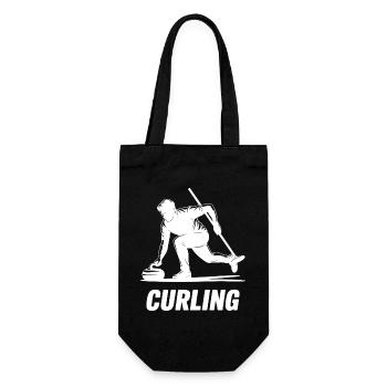 Silhouette d’action d’athlète Homme Curling - Sac à bouteille - noir - Devant