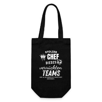 Stolzer Chef des verrückten Teams Chef Geschenk - Gift Bag for Bottles - black - Front