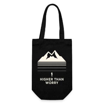 Higher Than Worry Mountain Motif - Gift Bag for Bottles - black - Front
