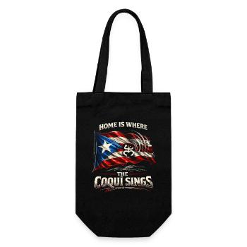 Puerto Rico Boricua Home Is Where The Coqui Sings - Gift Bag for Bottles - black - Front