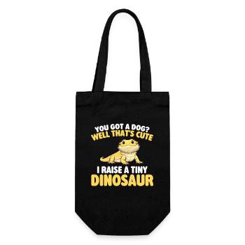 I Raise A Tiny Dinosaur Bearded Dragon - Gift Bag for Bottles - black - Front
