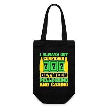 Gambling Fan Confused Between Pellegrino & Casino - Geschenkbeutel für Flaschen - Schwarz - Vorne