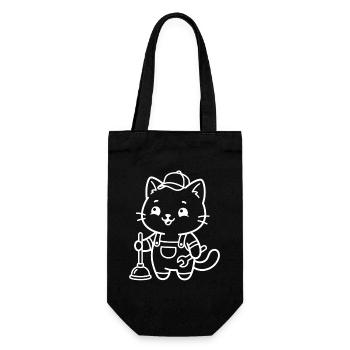 Plombier Kawaii Cat - Sac à bouteille - noir - Devant
